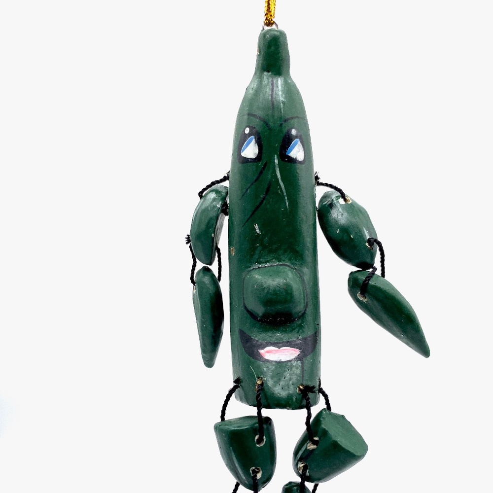 Hand Carved and Painted Pickle Ornament